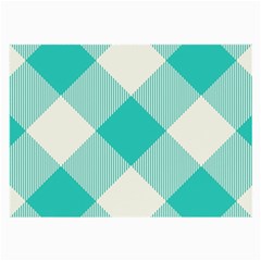 Blue Turquoise Diagonal Plaids Large Glasses Cloth (2 Sides) by ConteMonfrey