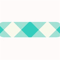 Blue Turquoise Diagonal Plaids Large Bar Mat by ConteMonfrey