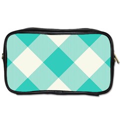 Blue Turquoise Diagonal Plaids Toiletries Bag (two Sides) by ConteMonfrey