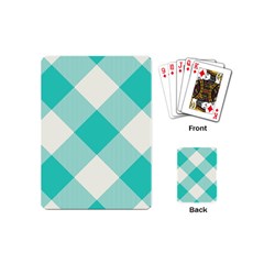 Blue Turquoise Diagonal Plaids Playing Cards Single Design (mini) by ConteMonfrey