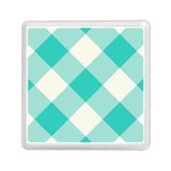 Blue Turquoise Diagonal Plaids Memory Card Reader (square) by ConteMonfrey