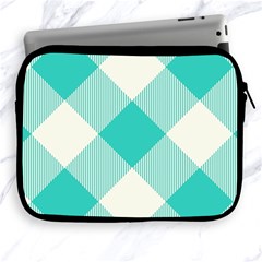 Blue Turquoise Diagonal Plaids Apple Ipad 2/3/4 Zipper Cases by ConteMonfrey