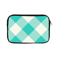 Blue Turquoise Diagonal Plaids Apple Ipad Mini Zipper Cases by ConteMonfrey