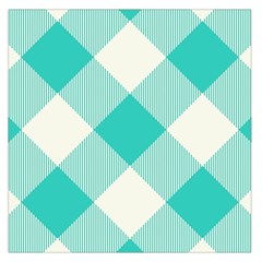 Blue Turquoise Diagonal Plaids Square Satin Scarf (36  X 36 ) by ConteMonfrey