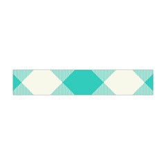 Blue Turquoise Diagonal Plaids Flano Scarf (mini) by ConteMonfrey