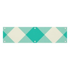 Blue Turquoise Diagonal Plaids Banner And Sign 4  X 1  by ConteMonfrey