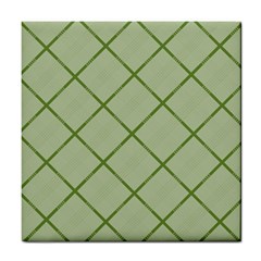 Discreet Green Plaids Tile Coaster by ConteMonfrey