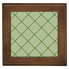 Discreet Green Plaids Framed Tile by ConteMonfrey