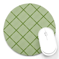 Discreet Green Plaids Round Mousepad by ConteMonfrey