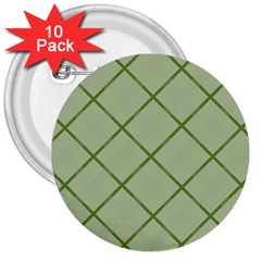 Discreet Green Plaids 3  Buttons (10 Pack)  by ConteMonfrey