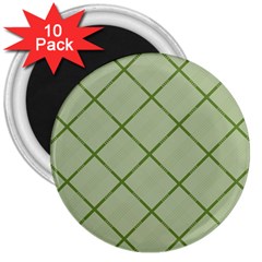 Discreet Green Plaids 3  Magnets (10 Pack)  by ConteMonfrey