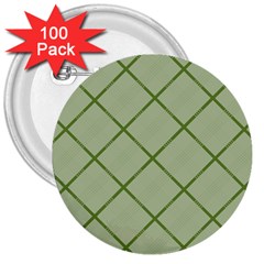 Discreet Green Plaids 3  Buttons (100 Pack)  by ConteMonfrey