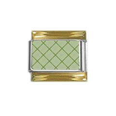 Discreet Green Plaids Gold Trim Italian Charm (9mm) by ConteMonfrey