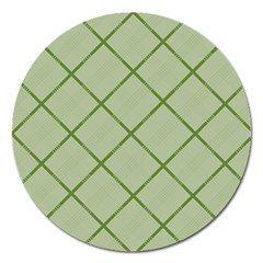 Discreet Green Plaids Magnet 5  (round) by ConteMonfrey