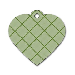 Discreet Green Plaids Dog Tag Heart (one Side)