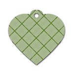 Discreet Green Plaids Dog Tag Heart (One Side) Front