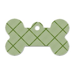 Discreet Green Plaids Dog Tag Bone (one Side) by ConteMonfrey