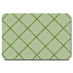 Discreet Green Plaids Large Doormat by ConteMonfrey