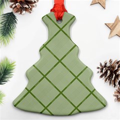 Discreet Green Plaids Christmas Tree Ornament (two Sides) by ConteMonfrey