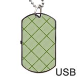 Discreet Green Plaids Dog Tag USB Flash (One Side) Front