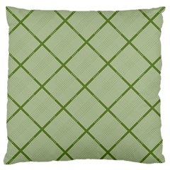 Discreet Green Plaids Large Cushion Case (one Side) by ConteMonfrey