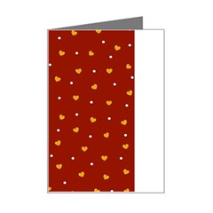 Red Yellow Love Heart Valentine Mini Greeting Card by Ravend