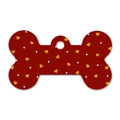 Red Yellow Love Heart Valentine Dog Tag Bone (one Side) by Ravend