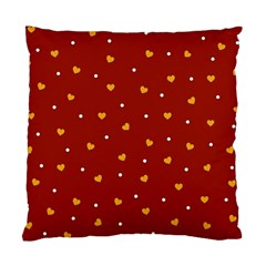 Red Yellow Love Heart Valentine Standard Cushion Case (one Side) by Ravend