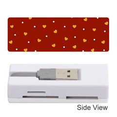 Red Yellow Love Heart Valentine Memory Card Reader (stick) by Ravend