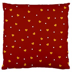 Red Yellow Love Heart Valentine Large Cushion Case (one Side) by Ravend