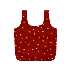 Red Yellow Love Heart Valentine Full Print Recycle Bag (s) by Ravend