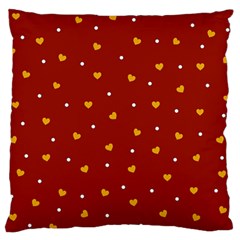 Red Yellow Love Heart Valentine Large Flano Cushion Case (one Side)