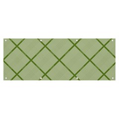 Discreet Green Plaids Banner And Sign 8  X 3  by ConteMonfrey