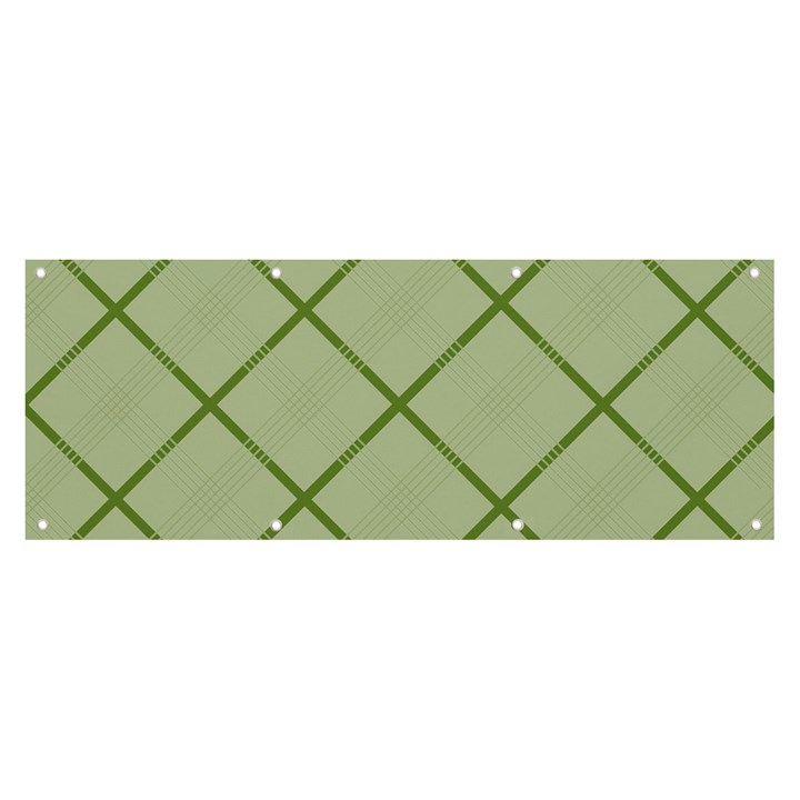 Discreet Green Plaids Banner and Sign 8  x 3 