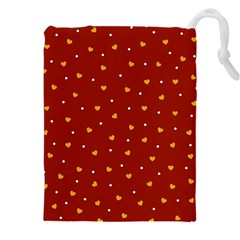 Red Yellow Love Heart Valentine Drawstring Pouch (5xl) by Ravend