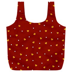 Red Yellow Love Heart Valentine Full Print Recycle Bag (xxxl) by Ravend