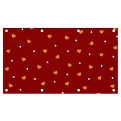 Red Yellow Love Heart Valentine Banner And Sign 7  X 4  by Ravend