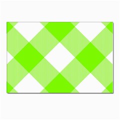 Neon Green And White Plaids Postcard 4 x 6  (pkg Of 10) by ConteMonfrey