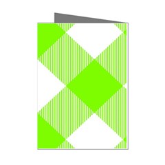 Neon Green And White Plaids Mini Greeting Cards (pkg Of 8) by ConteMonfrey