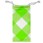 Neon green and white plaids Jewelry Bag Front