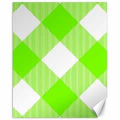 Neon Green And White Plaids Canvas 16  X 20  by ConteMonfrey