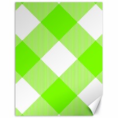 Neon Green And White Plaids Canvas 18  X 24  by ConteMonfrey