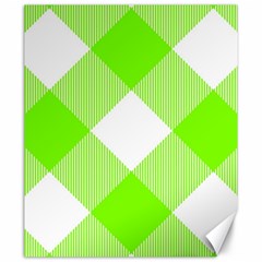 Neon Green And White Plaids Canvas 20  X 24  by ConteMonfrey