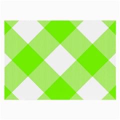 Neon Green And White Plaids Large Glasses Cloth by ConteMonfrey