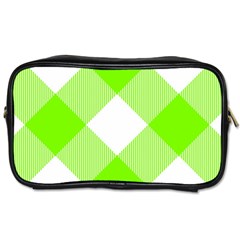 Neon Green And White Plaids Toiletries Bag (two Sides) by ConteMonfrey