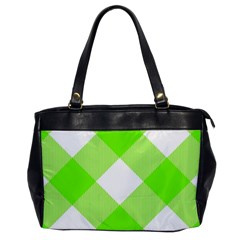 Neon Green And White Plaids Oversize Office Handbag by ConteMonfrey