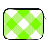 Neon green and white plaids Apple iPad 2/3/4 Zipper Cases Front