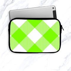 Neon Green And White Plaids Apple Ipad Mini Zipper Cases by ConteMonfrey