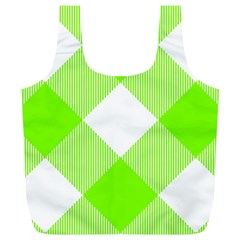 Neon Green And White Plaids Full Print Recycle Bag (xl) by ConteMonfrey