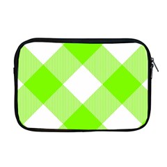 Neon Green And White Plaids Apple Macbook Pro 17  Zipper Case by ConteMonfrey